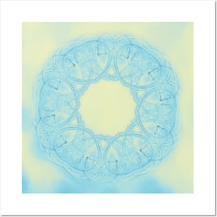 Blue heart mandala Posters and Art